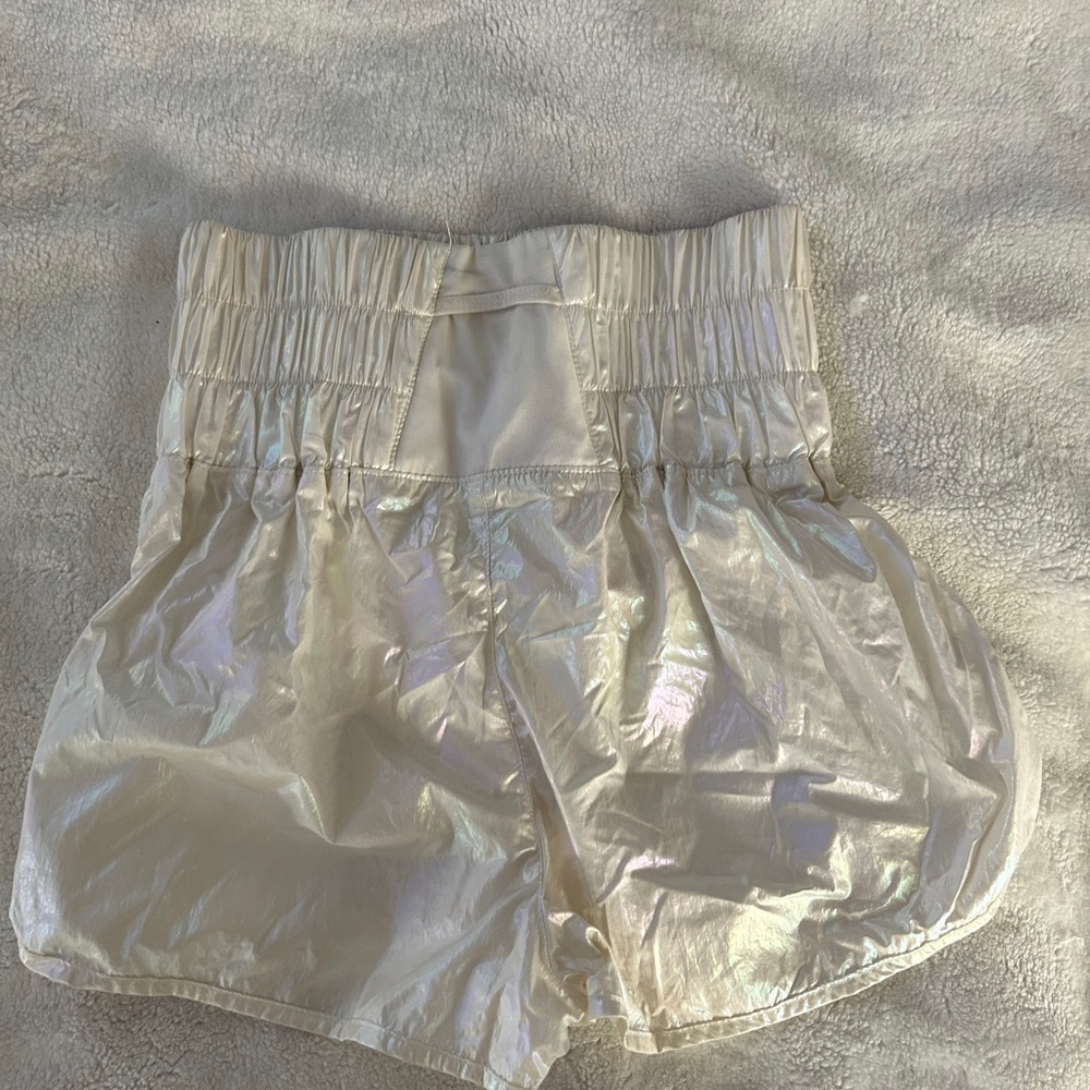 FP Movement Cream High Waist Shorts with Wide Waistband
